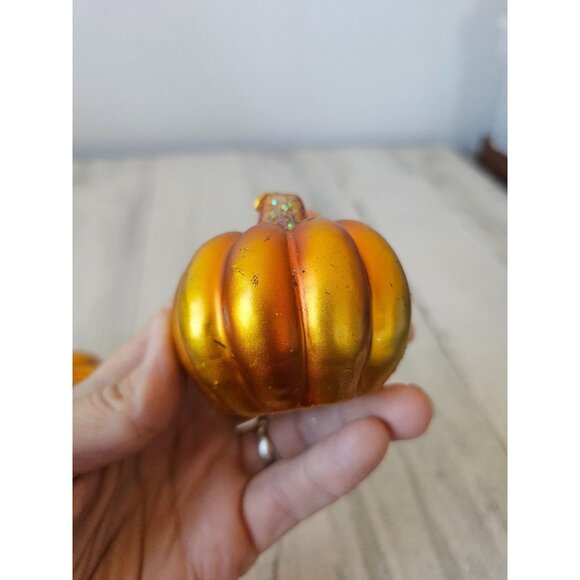 Pumpkin candle glitter set Halloween fall decor cute jack-o'-lantern - Picture 11 of 12